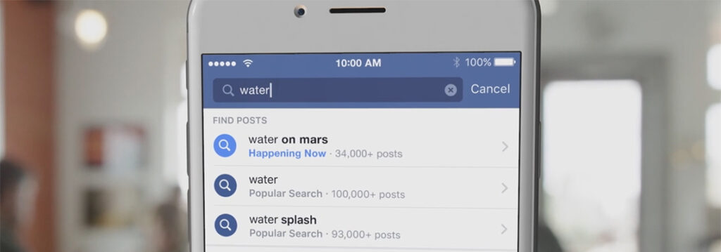 Facebook Search for Water