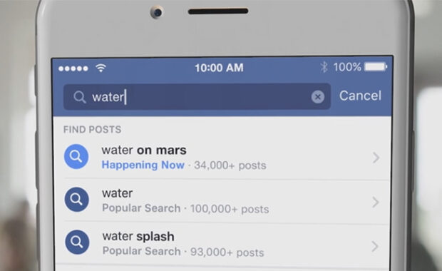 Facebook Search for Water