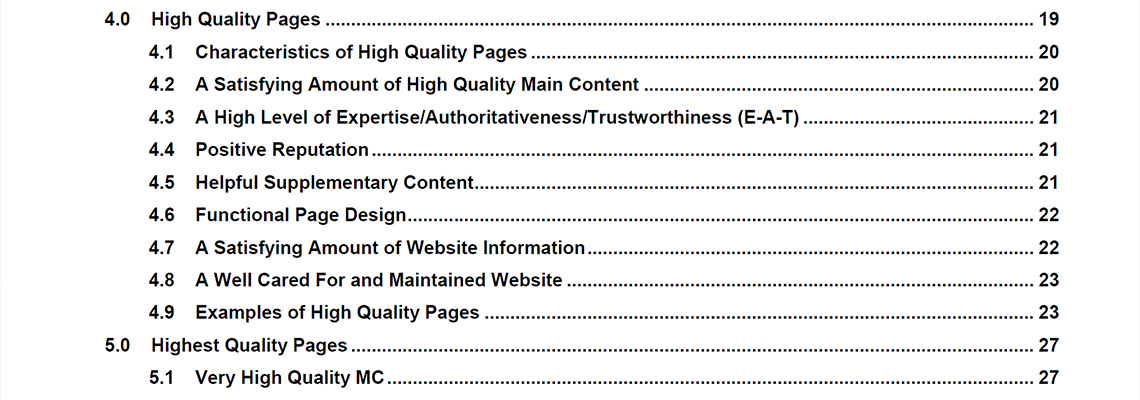 Google Search’s High to Highest Page Quality Rating Explained