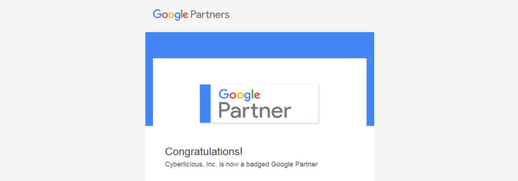 Cyberlicious's Google Partner Badge