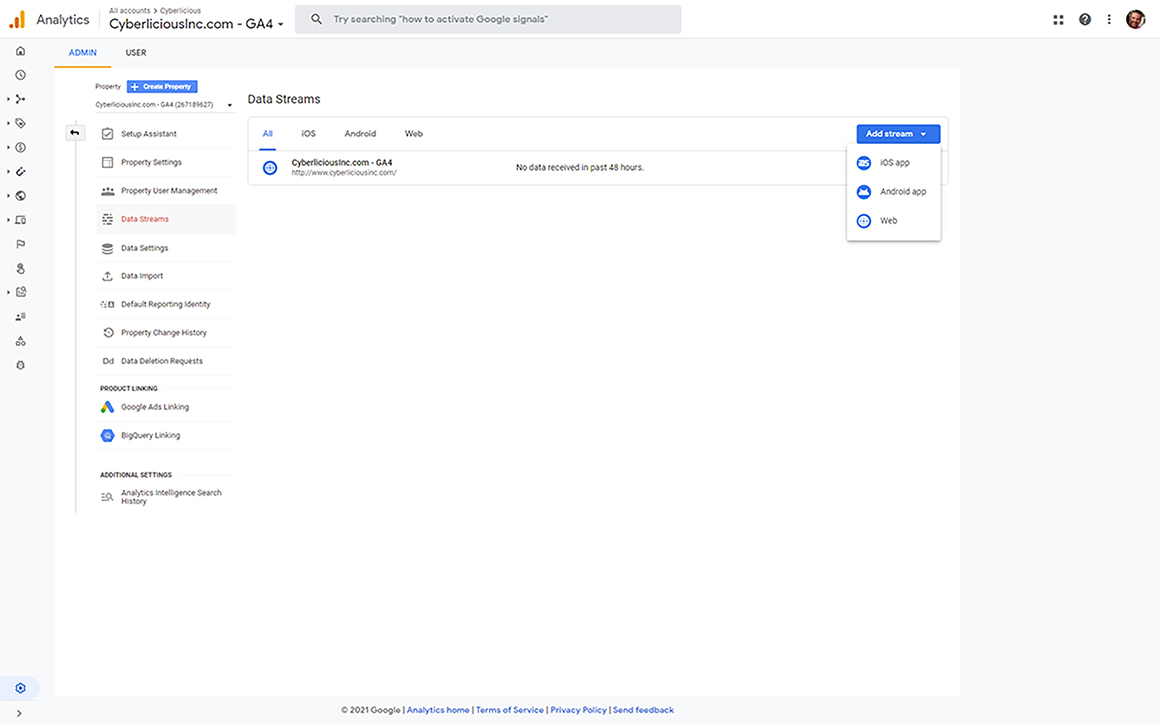 Google Analytics 4 Data Streams