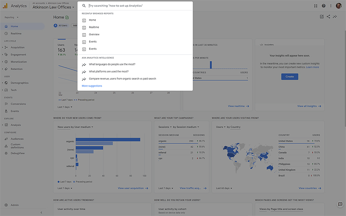 Google Analytics 4 Search Tool