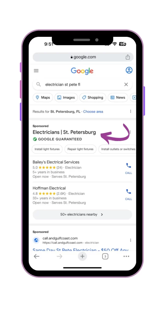 Google Local Service Ads Mobile Experience