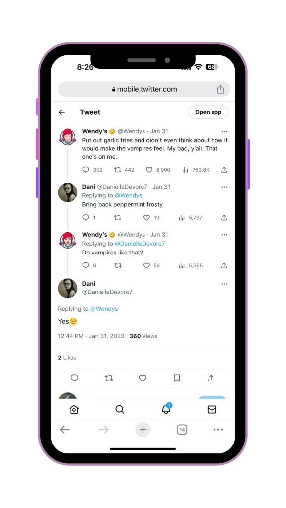 Wendy's Twitter Account Social Media Engagement