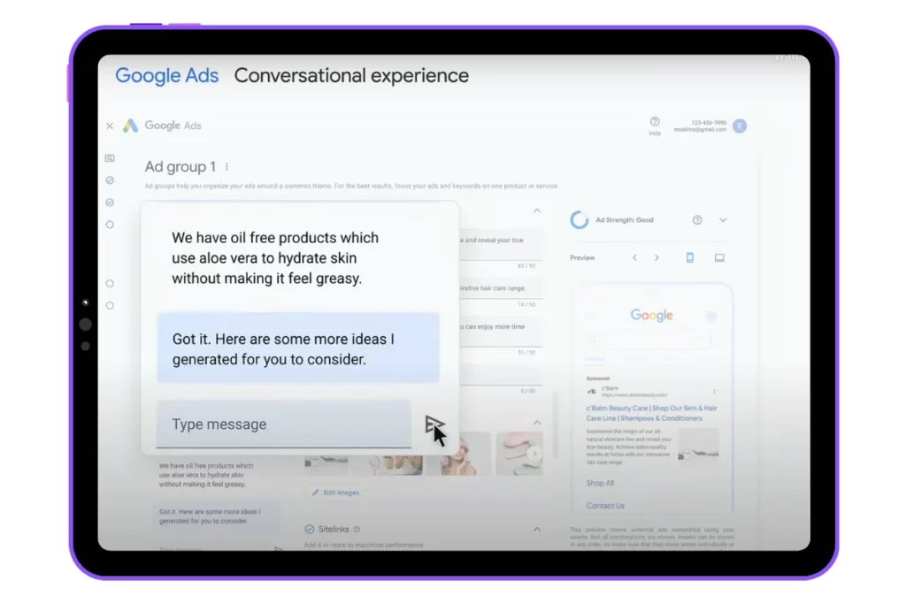 Google Marketing Live 2023 Recap: AI Conversational Experience Example