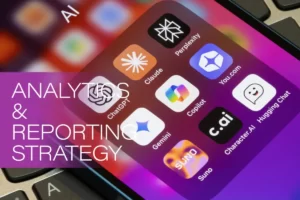 AI Referral Traffic: Phone with Different AI Apps