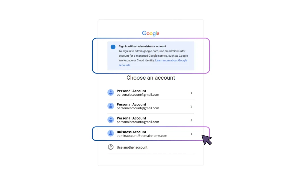 Transferring Google Unmanaged Users: Sign In
