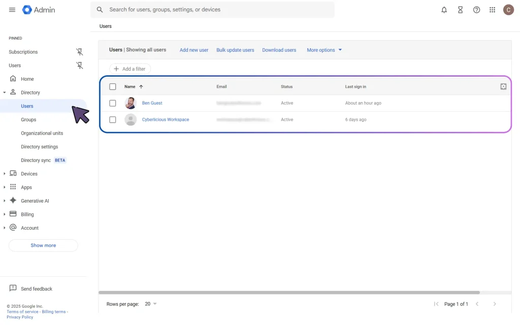 Google Unmanaged Users Check