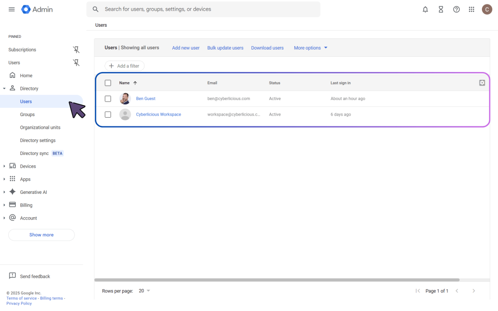 Google Unmanaged Users Check