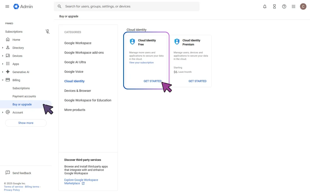 Transferring Google Unmanaged Users: Cloud Identity