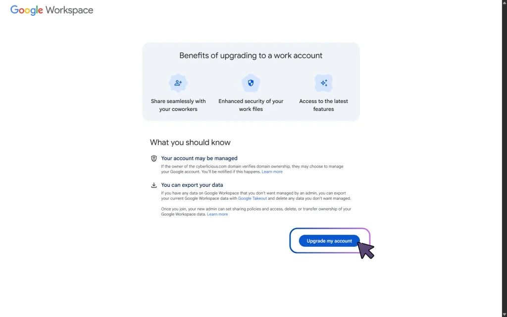 Google Account Transfer: Upgrade My Account