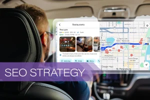 How Do Businesses Show Up on Navigation Systems: St. Pete Restaurant Map with Man Driving