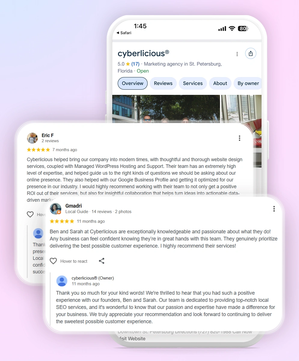 cyberlicious Google Review Management on GBP