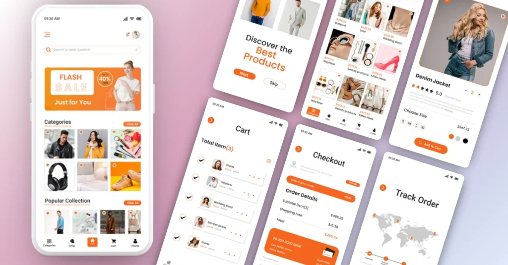 eCommerce and Retail Mobile App Frictionless UI/UX examples/mock ups