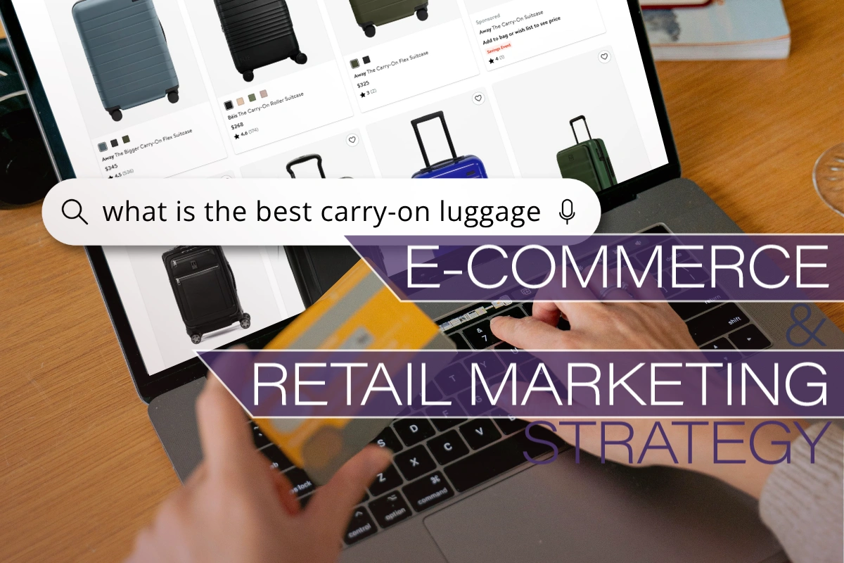 eCommerce Brands Need More than Convience: Woman shopping for luggages