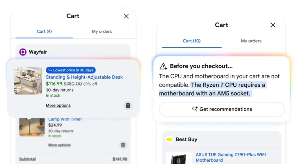 Google I/O 2026: Universal Cart Examples of Abilities, Low Price and Checkout Reminder