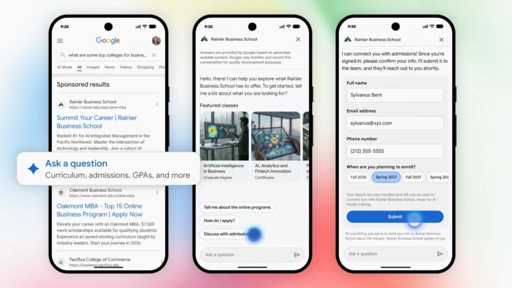 Google Marketing Live 2026: Example of Buisness Agents for Leads