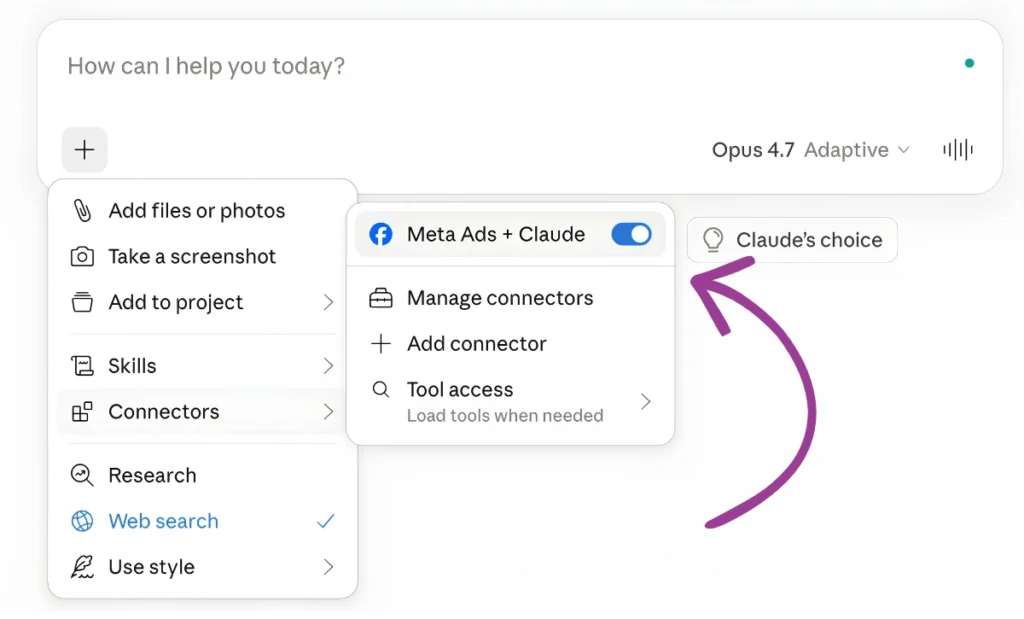 Example of Meta Ads AI Connector in Claude