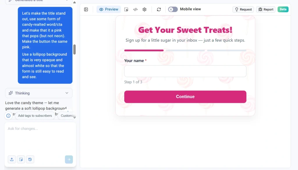 AI Email Sign Up Form Builder